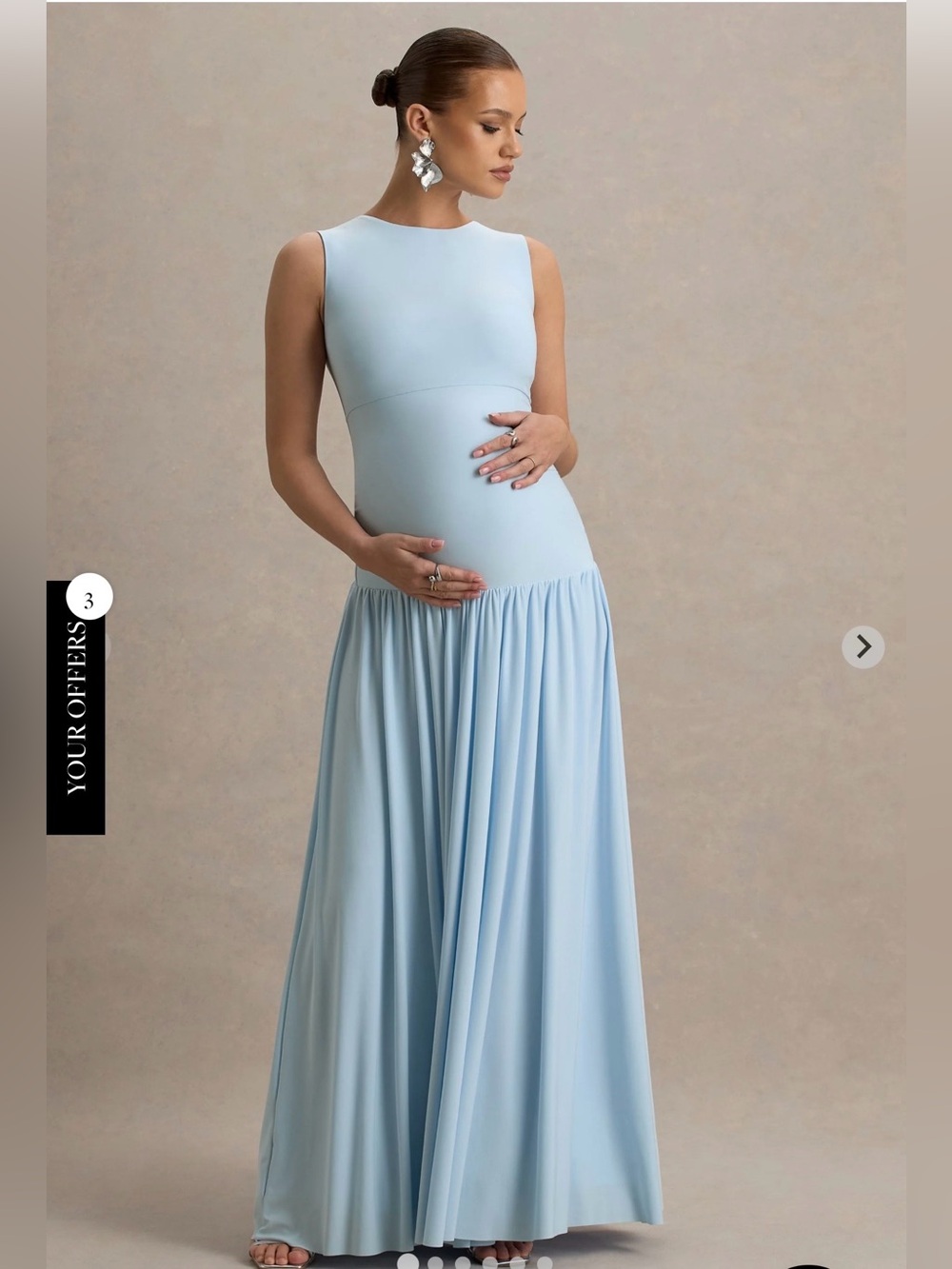 Club L London Outline Blue Maternity Maxi Dress